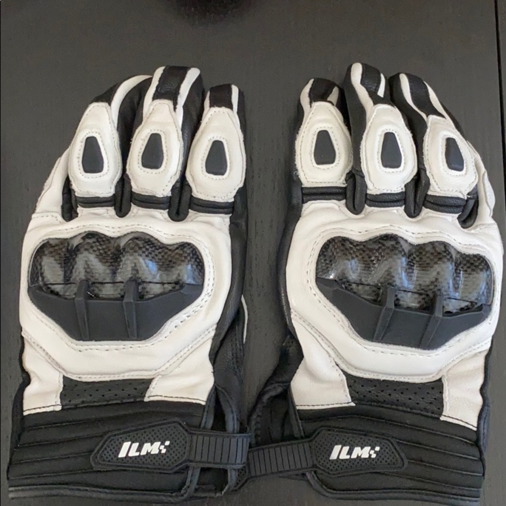 ILM RC01 Motorcycle Gloves Medium White and Black